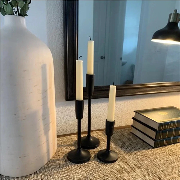 NWT Set of 3 Aluminum Taper Holders Black Threshold - Picture 7 of 9